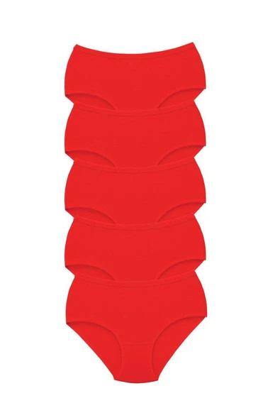 LitaeTrend 5 Adet Tutku Kadın Yüksek Bel Bato Kalın Lastik Külot Kırmızı ürün görseli 1