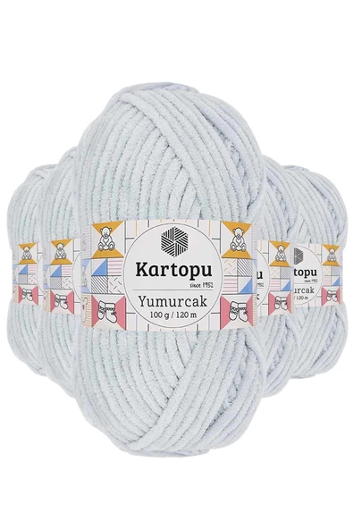 LitaeTrend 5 Adet Yumurcak Kadife El Örgü İpi Açık Gri K919 ürün görseli 1