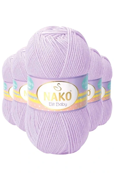 LitaeTrend 5 Adet Elite Baby El Örgü İpi Tüylenmeyen Bebek Yünü Mine Çiçeği 5090 ürün görseli 1