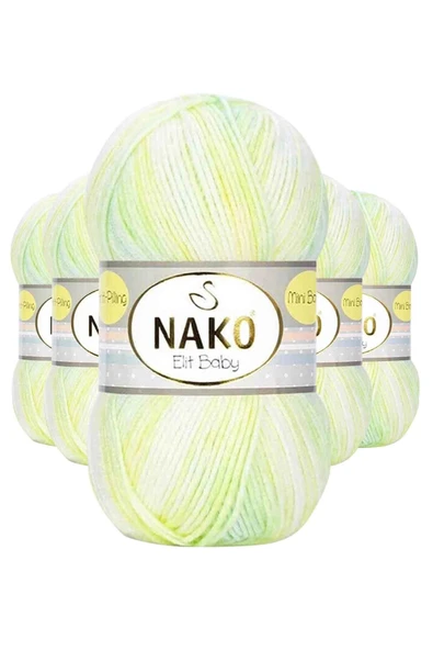 LitaeTrend 5 Adet Mini Batik Bebe El Örgü İpi Sarı Yeşil 32424 ürün görseli 1