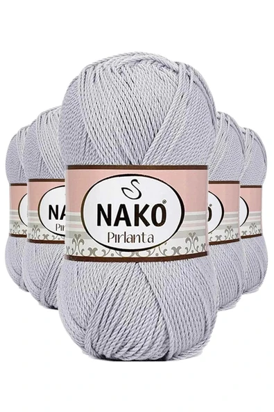 LitaeTrend 5 Adet Pırlanta Amigurumi El Örgü İpi Yünü Açık Gri 130 ürün görseli 1