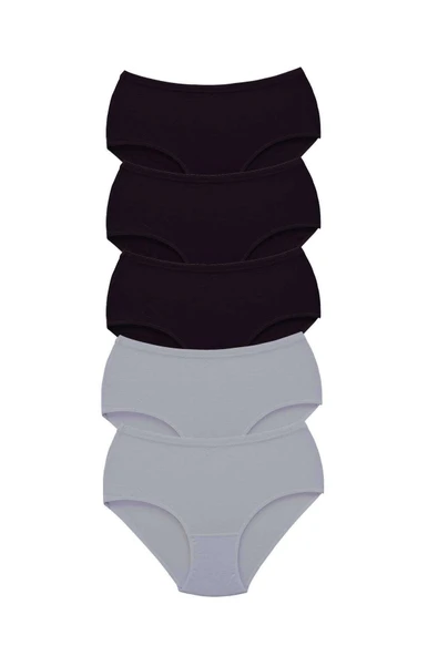 LitaeTrend 5 Adet Tutku Kadın Yüksek Bel Bato Kalın Lastik Külot S4 ürün görseli 1