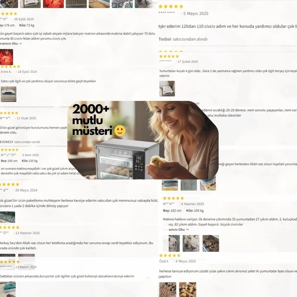 Evonest Kuluçka Makinesi GFALLX dönüşüm-Ek performans-120 Yumurtalık | Turuncu Renk - 4