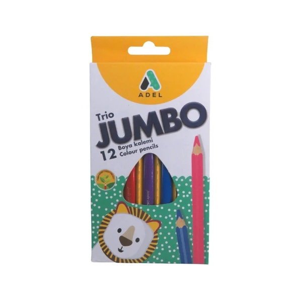 Supertrend Jumbo Üçgen Kuru Boya Kalemi 12 Renk Tam Boy ürün görseli