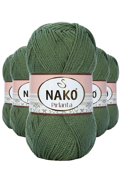 LitaeTrend 5 Adet Pırlanta Amigurumi El Örgü İpi Yünü Haki Yeşil 11253 ürün görseli 1