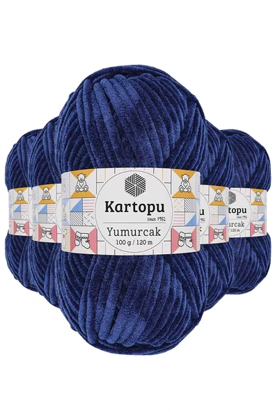 LitaeTrend 5 Adet Yumurcak Kadife El Örgü İpi Lacivert K635 ürün görseli 1