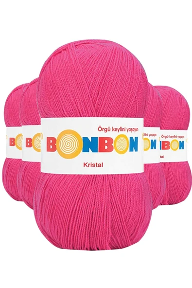 LitaeTrend 5 Adet Kristal El Örgü Lif İpi Koyu Pembe 98403 - 1
