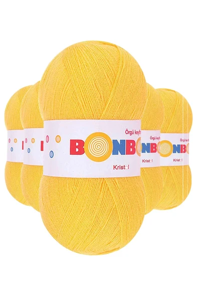 LitaeTrend 5 Adet Kristal El Örgü Lif İpi Sarı 98217 ürün görseli 1