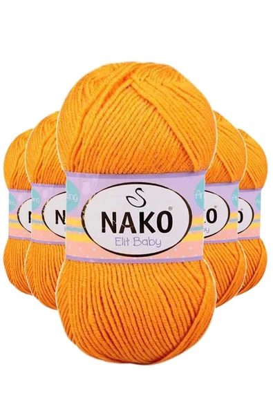 LitaeTrend 5 Adet Elite Baby El Örgü İpi Tüylenmeyen Bebek Yünü Portakal Kabuğu 4038 ürün görseli 1