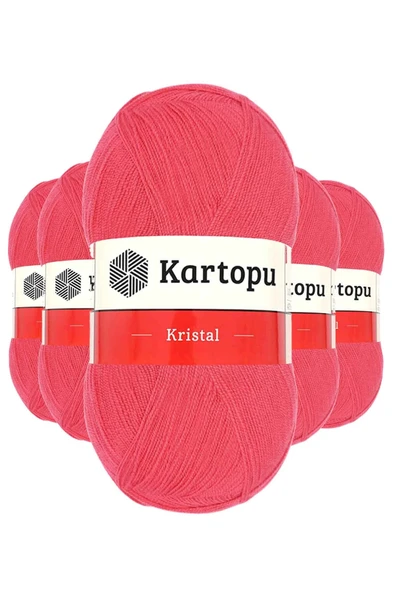 LitaeTrend 5 Adet Kristal Çift Katlı El Örgü Lif İpi Nar Çiçeği K812 ürün görseli