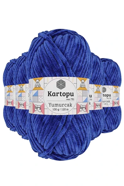 LitaeTrend 5 Adet Yumurcak Kadife El Örgü İpi Gece Mavisi K524 ürün görseli 1