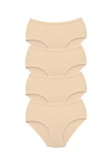 LitaeTrend 4 Adet Tutku Kadın Yüksek Bel Bato Kalın Lastik Külot Ten ürün görseli 1