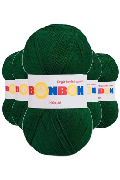 LitaeTrend 5 Adet Kristal El Örgü Lif İpi Koyu Yeşil 98596 ürün görseli 1