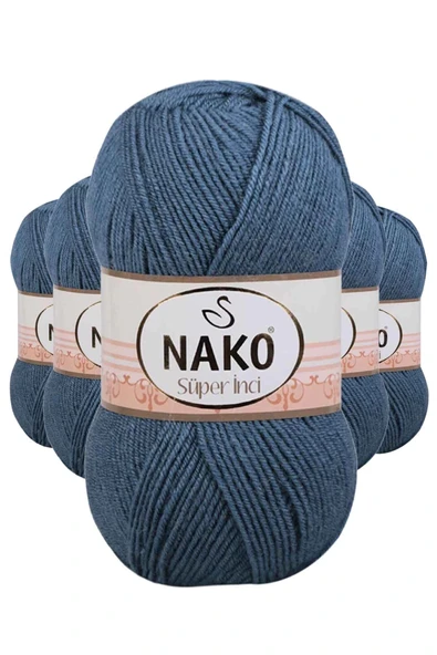 LitaeTrend 5 Adet Süper İnci El Örgü İpi 100 gr Fırtına Mavi 185 ürün görseli