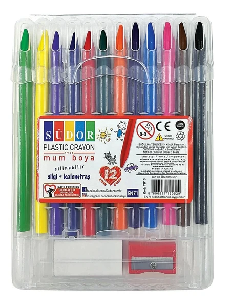 Supertrend Mum Boya 12 Renk + Silgi + Kalemtraş ürün görseli