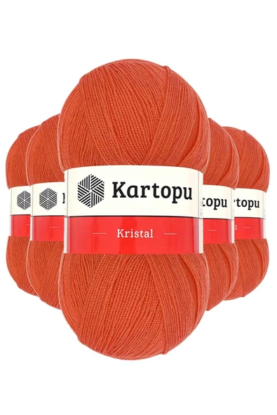 LitaeTrend 5 Adet Kristal Çift Katlı El Örgü Lif İpi Narenciye K1212 ürün görseli 1