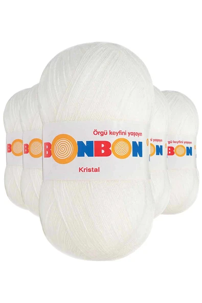 LitaeTrend 5 Adet Kristal El Örgü Lif İpi Beyaz 98200 ürün görseli 1