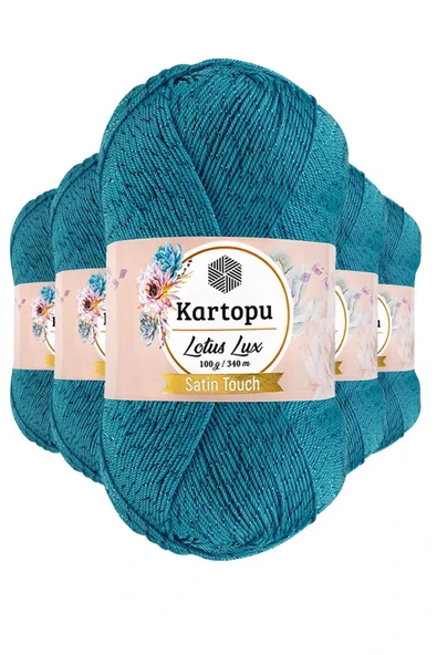 LitaeTrend 5 Adet Lotus Lux Bikini Büstiyer Bluz Simli Örgü İpi K512 Turquaz ürün görseli 1