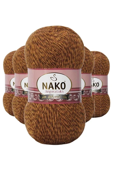 LitaeTrend 5 Adet Angora Lüks El Örgü İpi Hardal Muline 21361 ürün görseli 1