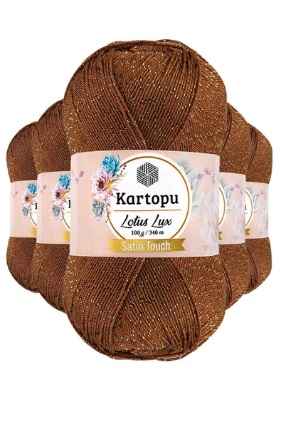 LitaeTrend 5 Adet Lotus Lux Bikini Büstiyer Bluz Simli Örgü İpi K840 Koyu Hardal ürün görseli 1