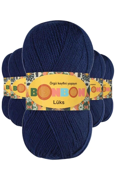 LitaeTrend 5 Adet Lüks Patik İpi Yünü Lacivert 98244 ürün görseli 1