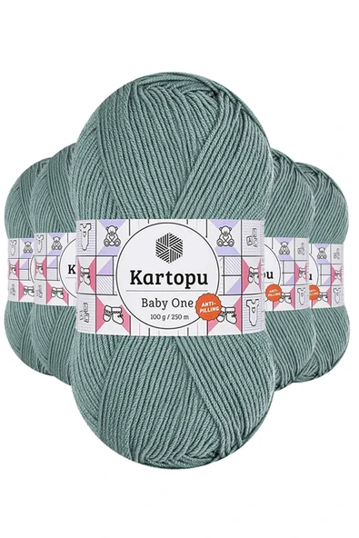 LitaeTrend 5 Adet Baby One Tüylenmeyen El Örgü İpi Yünü Azur K493 ürün görseli 1
