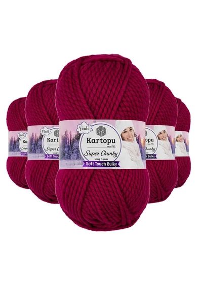 LitaeTrend 5 Adet Super Chunky Kalın Kışlık El Örgü Ipliği 100 Gr K799 ürün görseli 1