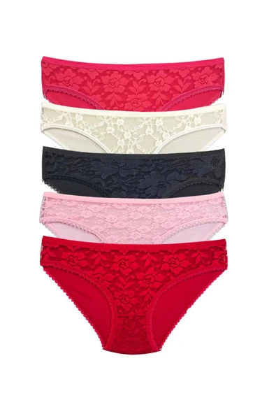 LitaeTrend 5 Adet Önü Dantelli Transparan Kadın Slip Külot S59 ürün görseli 1