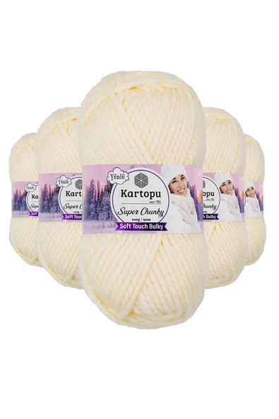 LitaeTrend 5 Adet Super Chunky Kalın Kışlık El Örgü Ipliği 100 Gr K034 - 1