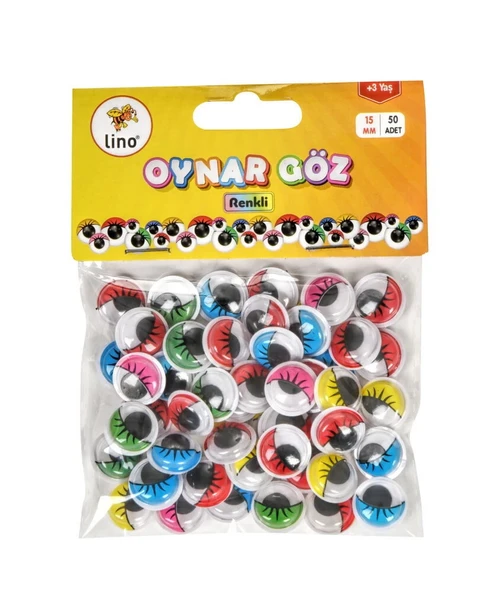 Supertrend Karışık Renkli Oynar Göz 15 mm 50'li Paket ürün görseli