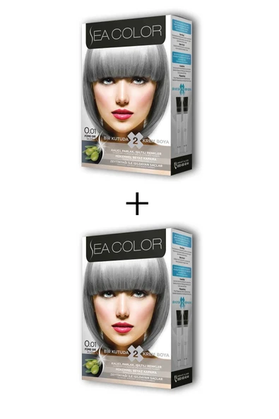 LitaeTrend 2X2 Tüp Krem Saç Boyası Seti Füme Gri No:0.01 ürün görseli 1