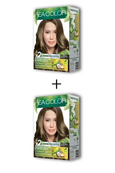 LitaeTrend 2X2 Tüp Krem Saç Boyası Seti Fındık Kabuğu No:7.3 ürün görseli 1