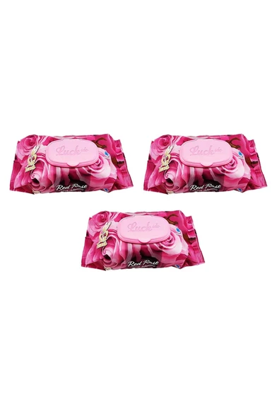LitaeTrend 3 Paket Red Rose Islak Havlu Mendil 90 Adet Kapaklı Gül Kokulu - 1