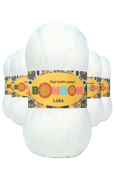 LitaeTrend 5 Adet Lüks Patik İpi Yünü Beyaz 98200 ürün görseli 1