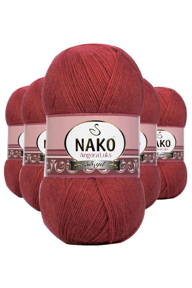 LitaeTrend 5 Adet Angora Lüks El Örgü İpi Bordo 6679 ürün görseli 1