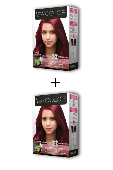LitaeTrend 2X2 Tüp Krem Saç Boyası Seti Çilek Kırmızısı No:5.65 ürün görseli 1
