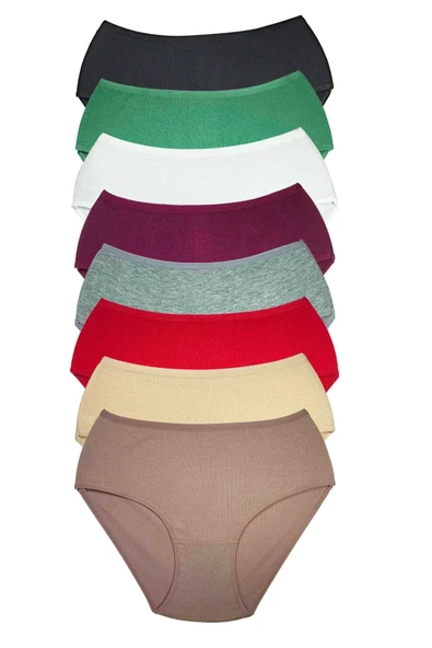 LitaeTrend 8 Adet Kadın Yüksek Bel Ribana Bato Külot S009 ürün görseli