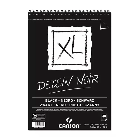 Supertrend XL Noir Spiralli Siyah Eskiz Çizim Defteri 150 gr. A3 40 yaprak ürün görseli