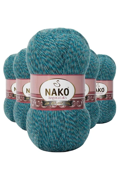 LitaeTrend 5 Adet Angora Lüks El Örgü İpi Petrol Muline 21357 ürün görseli