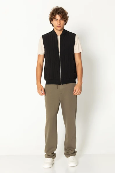 Erkek Kapitone Detaylı Örme Pamuk Günlük Hafif Yelek - 6