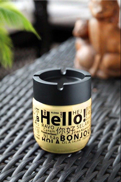 LitaeTrend Cam Kokusuz Küllük 425 Cc Hello Desenli Sarı - 1