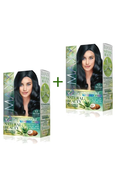 LitaeTrend 2 Paket Natural Beauty Amonyaksız Saç Boyası 1.1 Mavi Siyah ürün görseli 1