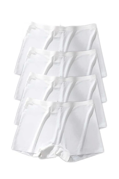 LitaeTrend 4 Adet Kadın Dikişsiz Görünmez İz Yapmaz Mini Şort Boxer Beyaz - Resim 2