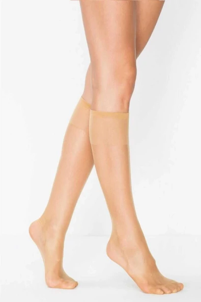 LitaeTrend Kadın Diz Altı Parlak Fit 15 Denye Çorap Ten ürün görseli