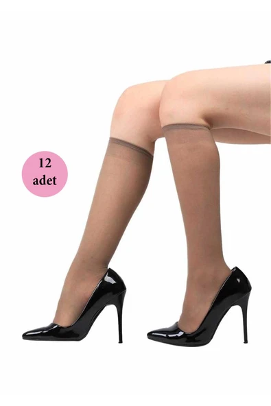 LitaeTrend 12 Adet Orta Kalın Dizaltı Çorap 40 denye 86 Vizon ürün görseli