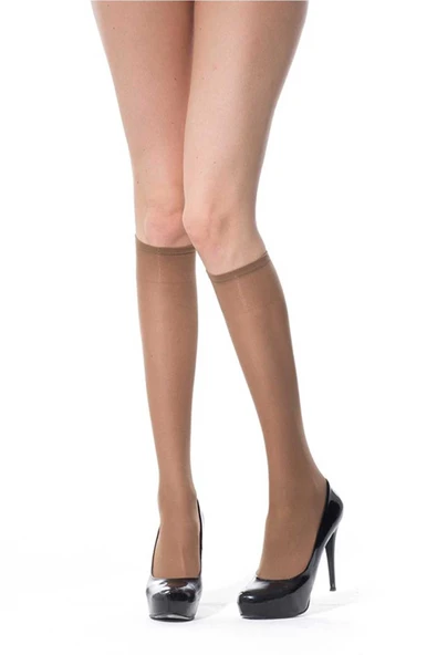 LitaeTrend 6 Adet Orta Kalın Dizaltı Çorap 40 denye 38 Bronz - Resim 2