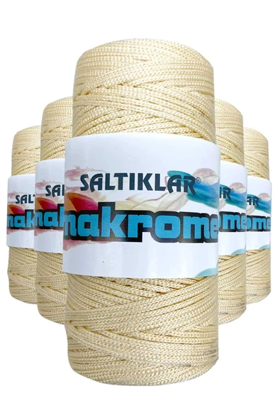 LitaeTrend 5 Adet Polyester Makrome İpi 270 Krem 100 gr ürün görseli