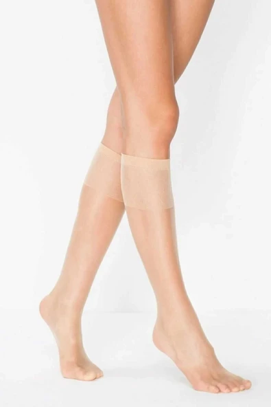 LitaeTrend Kadın Diz Altı Parlak Fit 15 Denye Çorap Açık Ten ürün görseli