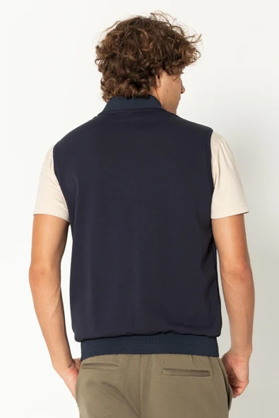 Erkek Kapitone Detaylı Örme Pamuk Günlük Hafif Yelek - 12