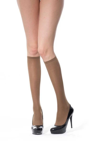 LitaeTrend 12 Adet Kalın Dizaltı Çorap 70 denye 38 Bronz - Resim 2